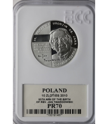10 zł, 95. rocznica urodzin ks. Jana Twardowskiego, GCN PR70