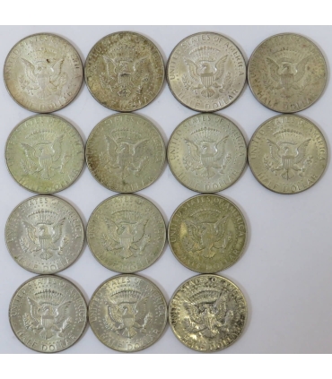 Lot: srebro 14x USA 1/2 dolara half dollar Kennedy 4x64, 4x67, 4x68, 2x69