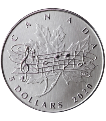 Kanada 5 dolarów, 2020 40-lecie hymnu narodowego, Srebro 0.999