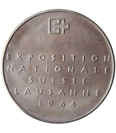 Medal Szwajcarska Wystawa Narodowa Lozanna 1964, srebro 900, 15g