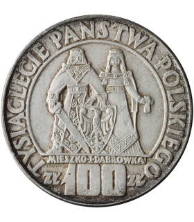 100 zł Mieszko i Dąbrówka 1966, stan 2+