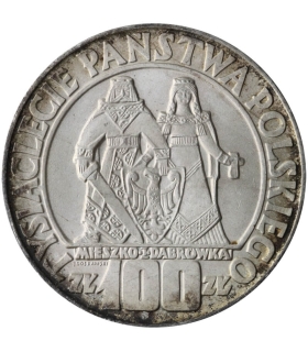 100 zł Mieszko i Dąbrówka 1966, stan 1-