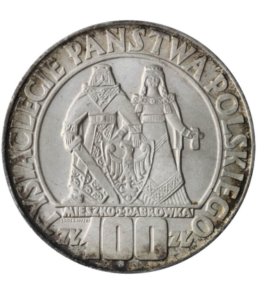 100 zł Mieszko i Dąbrówka 1966, stan 1-