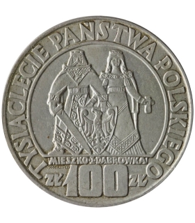 100 zł Mieszko i Dąbrówka 1966, stan 1-/2+