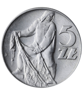5 zł rybak, 1960, stan 2+