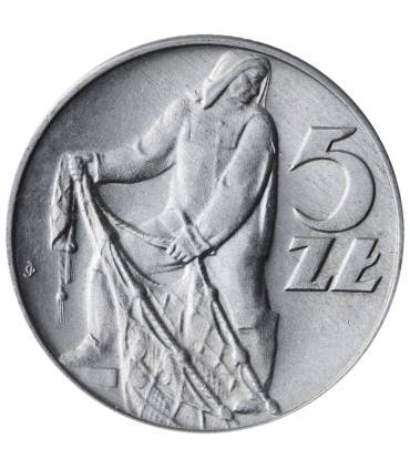 5 zł rybak, 1960, stan 2+