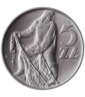 5 zł, Rybak, 1974, stan 1-