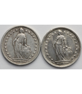 Szwajcaria Lot, 2x1 frank, 1920, 1944, srebro