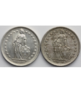 Szwajcaria Lot, 2x 2 franki, 1963, 1964, srebro