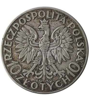 10 złotych Głowa kobiety 1932, stan 3+