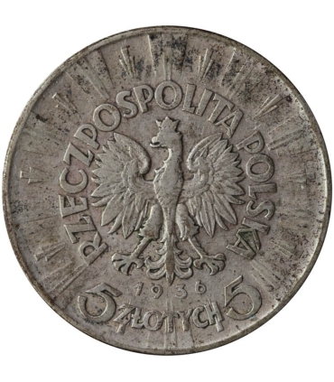 5 złotych Piłsudski 1936, stan 3