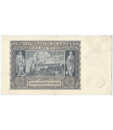 Banknot 20 złotych, 1940, seria G, stan 3
