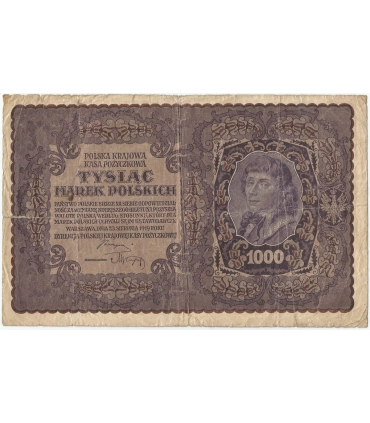 1000 marek polskich 1919, I seria DN, stan 4