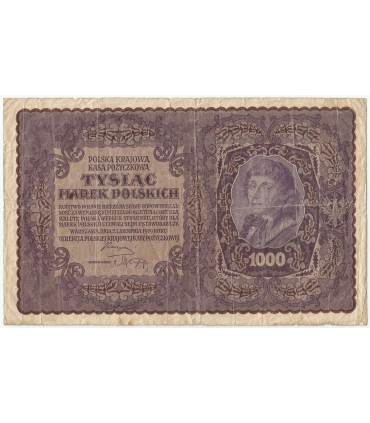 1000 marek polskich 1919, I seria AG, stan 4