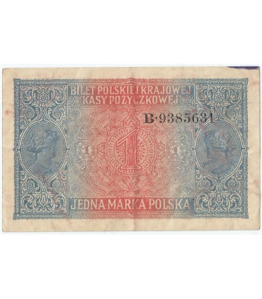 1 marka polska 1916, Generał, Seria B 6136162, stan 4
