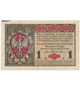 1 marka polska 1916, Generał, Seria B 6136162, stan 4