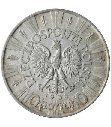 10 zł Józef Piłsudski 1935, stan 2-/3+