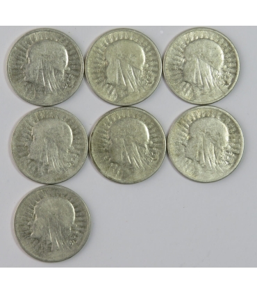 LOT 7 x 2 złote głowa kobiety 1932, 1933