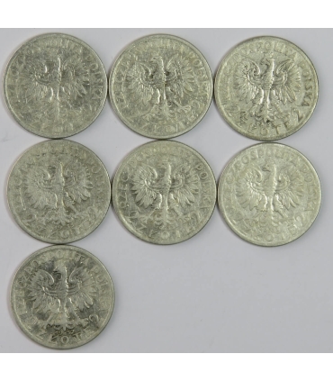 LOT 7 x 2 złote głowa kobiety 1932, 1933