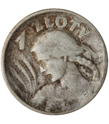 1 złoty 1925, żniwiarka kropka po dacie, stan 3