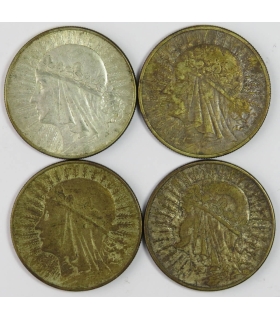 Lot 2 x 10 złotych Głowa kobiety 1932, stan 3