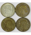 Lot 4 x 10 złotych Głowa kobiety 1932, 1933, stan 3