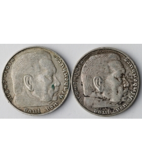 Lot: 2 x 2 marki Hindenburg, 1937,1938