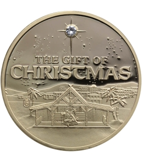 Medal „Adoration of the Magi / The Gift of Christmas”, platerowany, kamień dekoracyjny