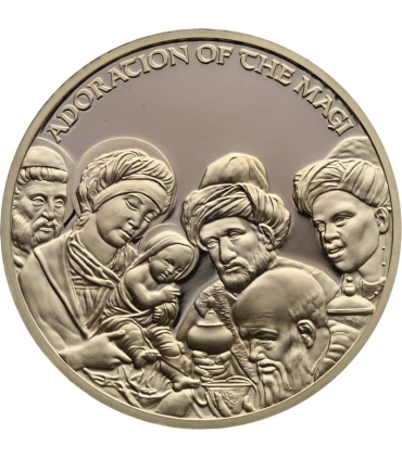 Medal „Adoration of the Magi / The Gift of Christmas”, platerowany, kamień dekoracyjny