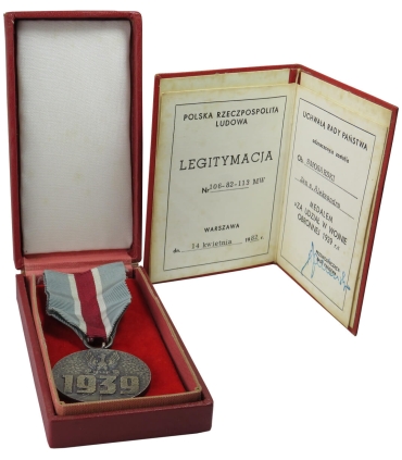 Medal za udział w wojnie obronnej 1939 + legitymacja
