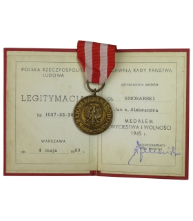 Medal Zwycięstwa i Wolności 1945, Krajowa Rada Narodowa + legitymacja