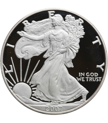 1 Dollar Liberty Orzeł 2007, 1 uncja srebro Ag 999 stan 1, certyfikat
