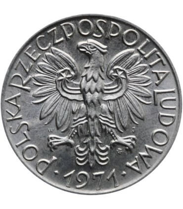 5 zł rybak, 1971, stan 1-, połysk, PIĘKNY