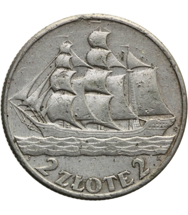 2 zł Żaglowiec 1936, stan 3