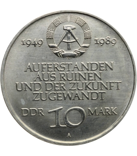 Niemcy 10 marek, 1989 40 rocznica - Republika Federalna Niemiec, srebro