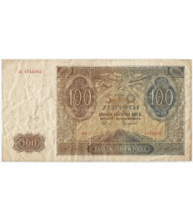 Banknot 100 złotych 1941 stan 3, Ser. A