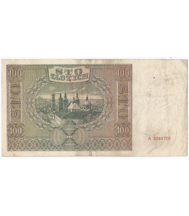 Banknot 100 złotych 1941 stan 3, Ser. A