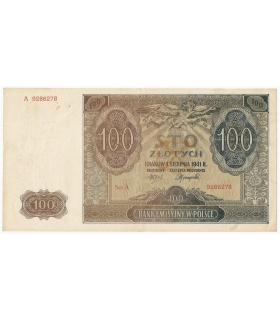 Banknot 100 złotych 1941 stan 3, Ser. A