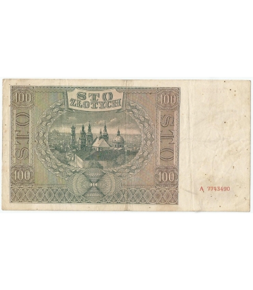 Banknot 100 złotych 1941 stan 3, Ser. A