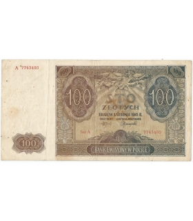 Banknot 100 złotych 1941 stan 3, Ser. A