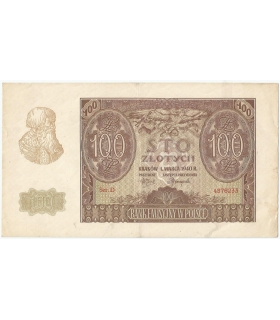 Banknot 100 złotych 1940 stan 3, Ser. D