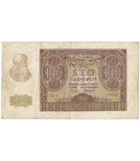 Banknot 100 złotych 1940 stan 4+, Ser. D