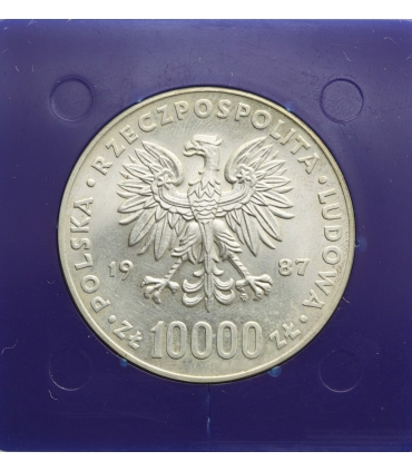 10.000 zł Jan Paweł 2, 1987, kolekcjonerska w kapslu