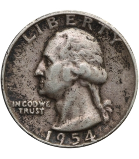 USA ¼ dolara (quarter, 25 centów), 1954 ćwierćdolarówka Waszyngton, srebro Ag900