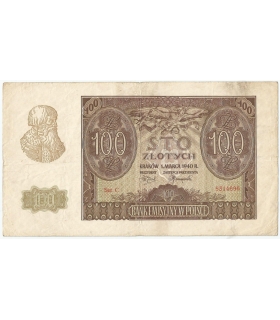 Banknot 100 złotych 1940 stan 3-, Ser. C