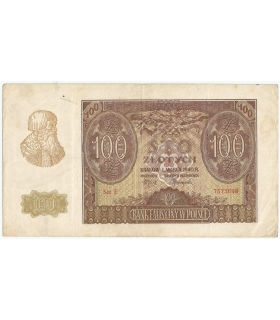 Banknot 100 złotych 1940 stan 3/3-, Ser. E