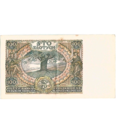 Banknot 100 zł 1934 rok, seria BW stan 3