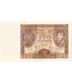 Banknot 100 zł 1934 rok, seria BW stan 3