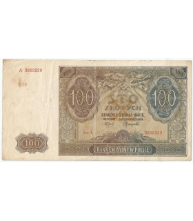Banknot 100 złotych 1941 stan 3, Ser. A