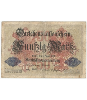 Niemcy 50 Mark 1914 – emisja wojskowa z 5 sierpnia 1914 roku.